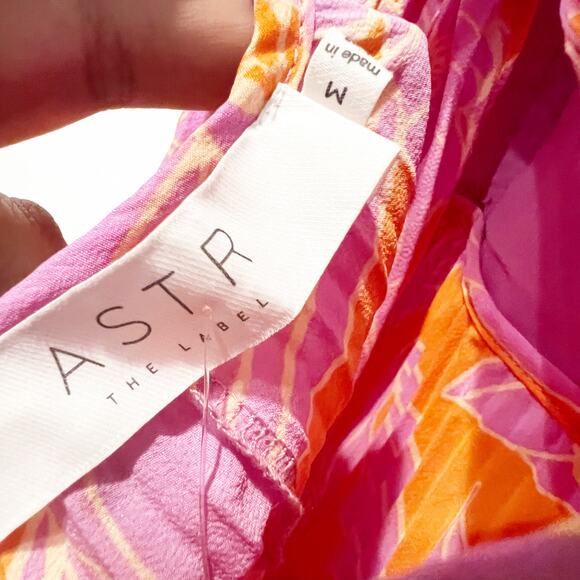 ASTR The Label Women's Orange Purple Floral Blythe Floral Midi Dress Size M NWT - Picture 11 of 13